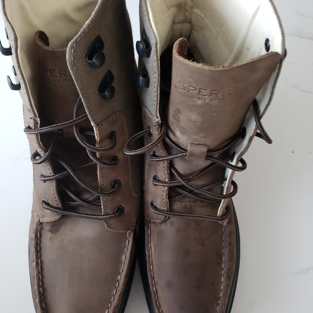 Sperry Men's Tan Leather Lace-Up Boots